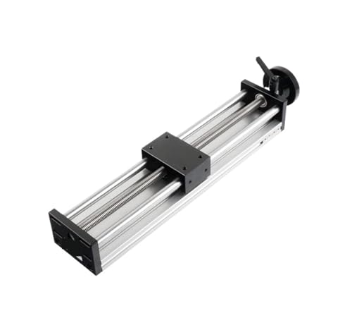 Linear Rail, Linear Sliding Gide 50-400mm Effective Stroke T12 Lead Screw Pitch 4mm Linear Guide Motion Slide Rail CNC 3D Printer Z Axis+Handle Wheel(50 Effetive Travel)