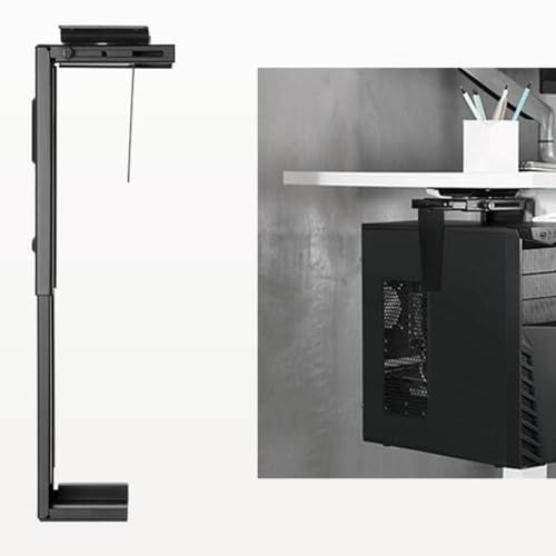 Soporte ajustable para PC de escritorio y pared, soporte estable de acero para torre bajo escritorio que se adapta a la mayoría de cajas de PC miniatura 3