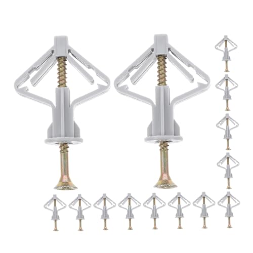 BUGUUYO Drywall Anchors Kit 50 Sets Butterfly Screws Wall Anchors for Drywall Heavy Duty Easy Install Plastic Steel