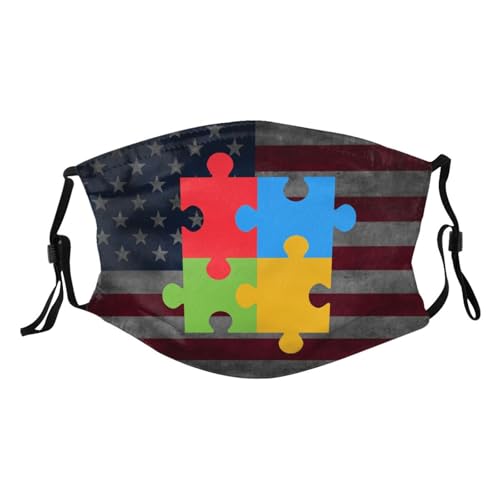 Autism Awareness Adult Dust Mask Adjustable Dust Face with 2 Filter8046