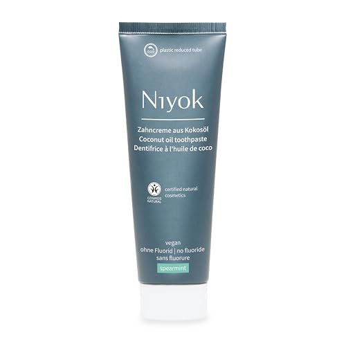 Niyok® Zahncreme aus Bio Kokosöl 'Spearmint' (75ml) • Natürliche Zahnpasta für weiße Zähne • Intensive Pflege & Frische • Schützt das Zahnfleisch • Ohne Fluorid & Vegan