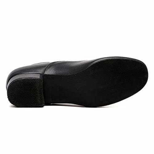 Men's Ballroom Dance Shoes Black Leather Sole Tango Salsa Latin Character Shoe4