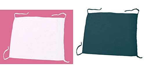 PLANET 007 Pack of 2 Dastaar Cotton Patka Headwear Small Scarf with 4 Strings White and Navy Blue 70 cm X 70 cm