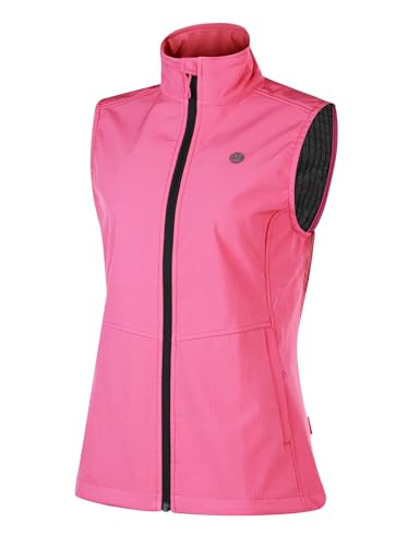KUTOOK Weste Damen Sommer Leicht Ärmellos Laufweste Sportweste Fahrradweste Radweste Winter Softshell Fleece für Outdoor Hundesport Golf Rosa M