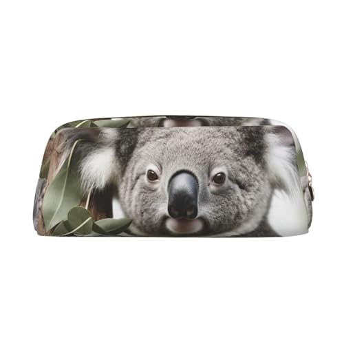 レザーペンシルケース かわいい ジッパー ペンシルポーチ ペンバッグ 多機能 旅行 メイクアップ コスメバッグ コアラ キーポーチ 女性 男性 仕事 オフィス