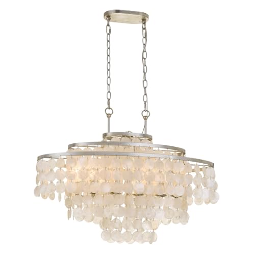 Crystorama BRI-3009-SA Brielle 6 Light Antique Silver Linear Chandelier cover