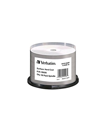 Verbatim DVD-RAM 9.4GB 3X Double Sided with HardCoat, No Cartridge - 50 pk Spindle
