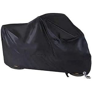 Motorradabdeckung, winterfeste wasserdichte Motorradplane Outdoor 190T Oxford Stoff mit Verriegelungslöchern Motorrad…