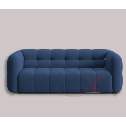 STOREX Salona Modern 2-Seater, 3-Seater Plush Valvet Uphostery Sofa (Blue, 3 Seater)