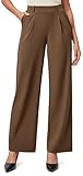 IUGA Womens Dress Pants Wide Leg Pull On Stretchy Work Pants Women High Waisted Business Casual Trousers with Pockets