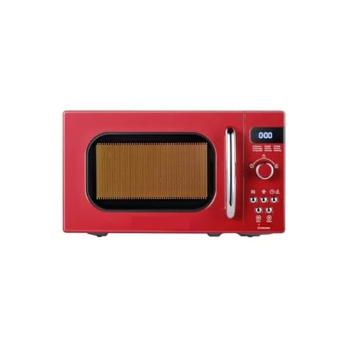 Horno microondas pequeño Retro, tamaño compacto de 0,7 pies cúbicos, 700W, con 9 menús preestablecidos, placa giratoria con memoria de posición, función de silencio, encimera D