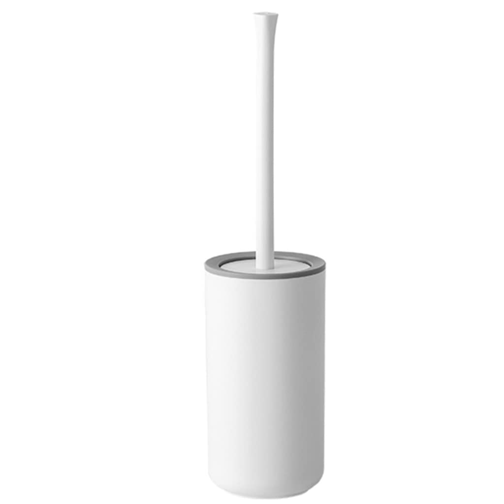 Spazzola per WC Classica Rotonda con Supporto, Spazzola per WC da Parete o da Pavimento, Spazzola per WC in Silicone, Accessori per la Pulizia Bianchi (Colore: da Pavimento)
