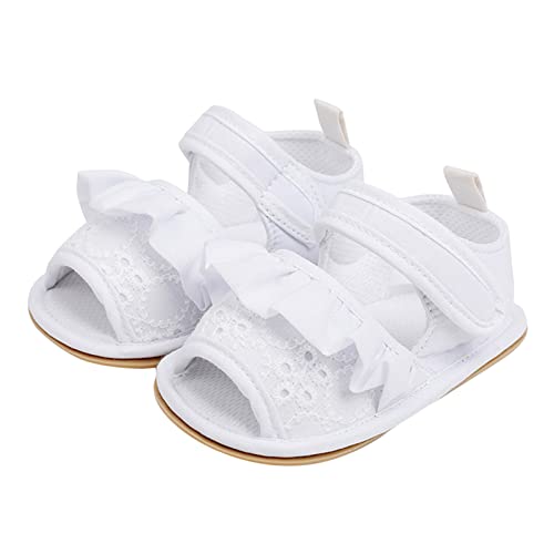 Infant Girls Open Toe Ruffles Shoes First Walkers Shoes Summer Toddler Flat Sandals Water Slippers Kids