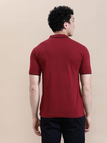 Image of CROCODILE Men Solid Polo T-Shirt | 100% Cotton | Short Sleeve | Slim Fit | Button Placket White