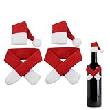 Christmas Wine Bottle Cover Holiday Party Table Decorations Wine Bottle Santa Hat and Scarf Xmas Home Decor Indoor Christmas Bottles Wraps Decorative Xmas Wines Accessories Gift Items Holiday Supplies