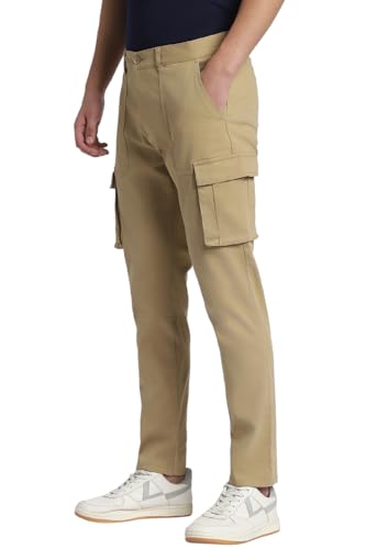 Image of Dennis Lingo Mens Cotton Lycra Mid Rise Relaxed Fit Solid Trousers