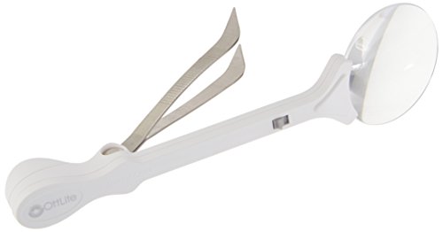 OttLite Tweezer with LED Magnifier | Adjustable Tweezer Arm, Stainless Steel | 3X