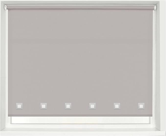 Square Eyelet Light Filtering Roller Blinds, Light grey (W 114cm x H 165cm)