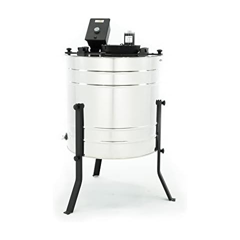 LYSON 4-Waben Honigschleuder Diagonalschleuder Ø600 elektrisch, universal, Honigextractor mit elektrischem Antrieb aus säurebeständiger Edelstahl, Tangentialschleuder für 4 Rähmchen Cover