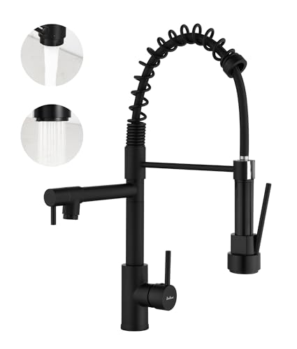 Robinet de cuisine - Robinetterie de cuisine avec douchette extractible, pivotant à 360°, mitigeur haute pression pour cuisine, robinet d'évier de cuisine...