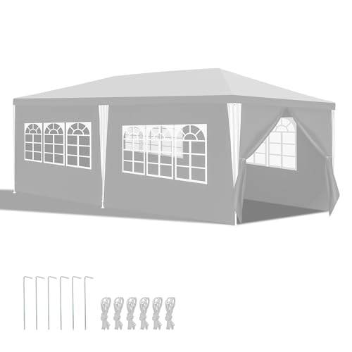 Hebitod Tonnelle imperméable 3 x 6 m avec 4 Panneaux latéraux, Tente de réception, Protection...