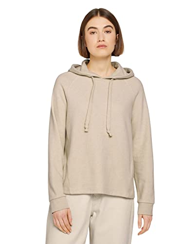 TOM TAILOR Denim Damen Basic Hoodie 1027687, 10336 - Light Cashew Beige, M