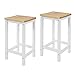 SoBuy FST29-WNx2 2 x Taburetes de Bar Cuadrado Silla Cocina Madera de Caucho y Pino ES(Blanco)