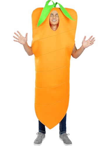 Funidelia | Fantasia de cenoura para homens e mulheres legumes, comida - disfarce para adultos e acessórios divertidos para festas, carnaval e Halloween - tamanho único - laranja