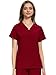 COZYFIT Medical Scrub Tops for Women - Soft Stretch,Curved V-Neck Scrub Tops with 3 Pockets,Burgundy,L