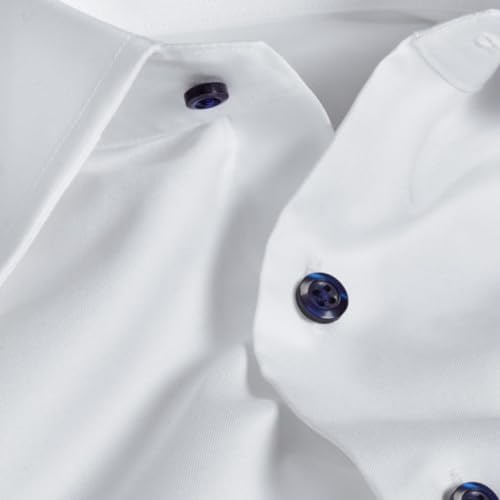 Men's White Slim Fit Twill Dress Shirt, 15.5" Neck 32/33" Sleeve2