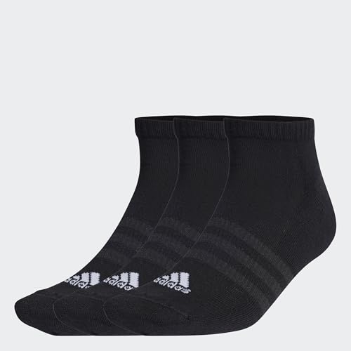 adidas Mixte Cushioned Low-Cut Socks 3 Pairs, Black / White, 4.5-6