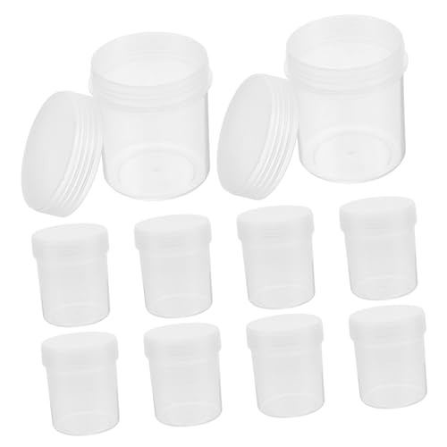 WEKADRIN 10 piezas Tarros de Plástico Transparentes con Tapa Hermética Diseño de Boca Ancha Reutilizables para Almacenamiento de Maquillaje Manteca Corporal y Alimentos Aptos para Hogar y