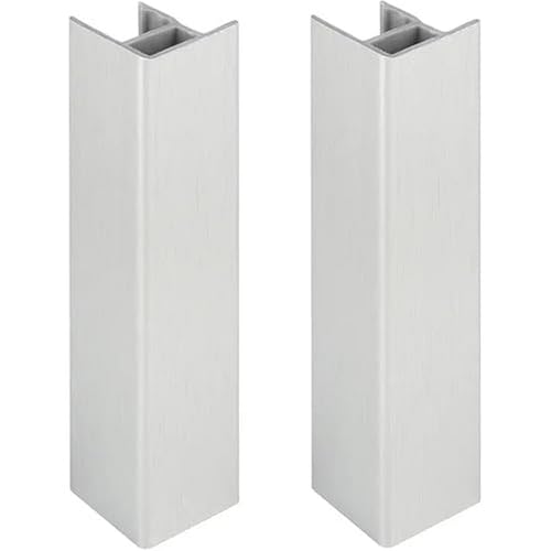 2x Jonction de plinthe 150mm finition aluminium brossé Cuisine Raccord Connecteur Pied de meuble Profil PVC Plastique