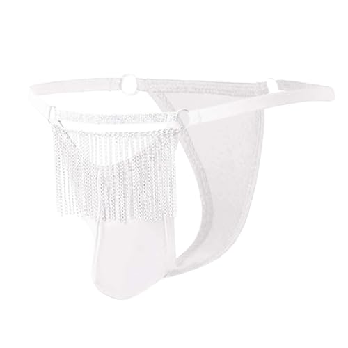 Generisch 2025 Bragas de triángulo tanga para hombre Sexy Passion Thongs Bragas de encaje para mujer, Blanco, XL