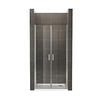 Duschtür STELLA 94x180 cm Nischentür Verstellbereich von 94-97 cm, Höhe: 180 cm, Duschabtrennung aus 6 mm durchsichtigem ESG Sicherheitsglas mit Nanobeschichtung - Alle Größen AC