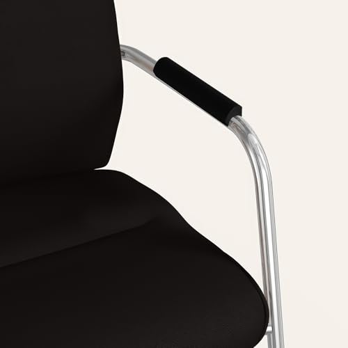 Image of Interio by Godrej La Sede Visitor Leather Executive Chair Black Ink