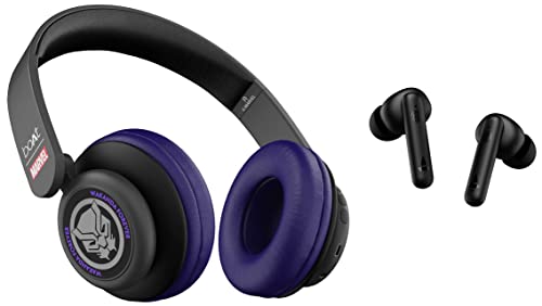 Image of boAt Airdopes 141 True Wireless in Ear Earbuds with mic, 42H Playtime, Beast Mode & Rockerz 450 Black Panther Edition On Ear Bluetooth Headphones with mic, 15 Hours Battery, 40MM Drivers