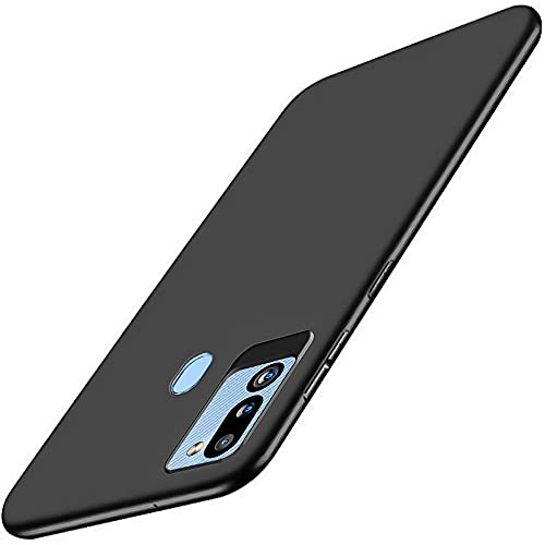 Image of WOW IMAGINE Protective Sleek Back Case Cover for Samsung Galaxy M21 / M30s / M21 2021 Edition (Flexible | Silicone | Shock Proof, Anti Slip, Soft Rubberised | Pitch Black)