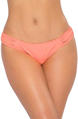 Smart & Sexy womens Secret Side Ruched Bikini fashion swimsuit bottoms separates, Peach Luster, Medium US