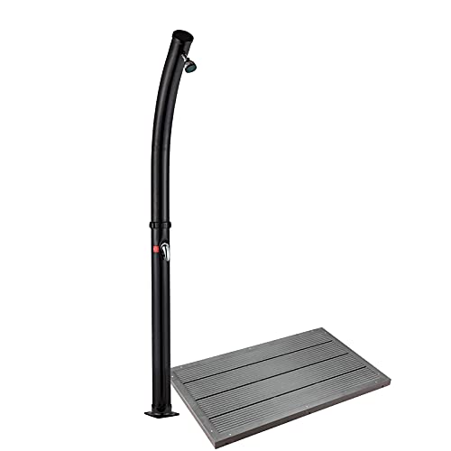 Wiltec Ducha Solar Jardín 20L Cabezal De Lluvia Y Elemento De Suelo Antideslizante Ducha Exterior Piscina