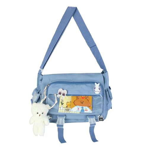 HuiYStar Bolso de Bandolera Kawaii Ita Bag para Mujeres con Pin y Colgante – Bolso Mensajero Japonés Y2K Bolso de Hombro