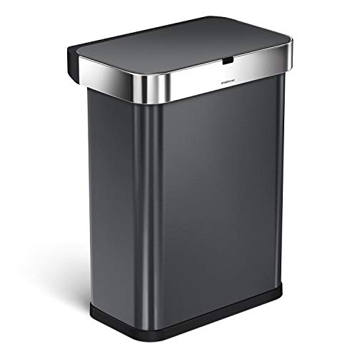 simplehuman Cubo Rectangular con Sensor controlado por Voz y Movi...