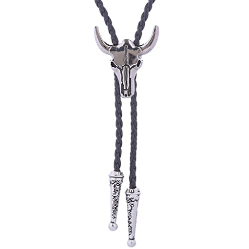 Image of HUABOLA CALYN Native American Bolo tie Rodeo Cowboy Leather Necktie Western Bolo ties for Men Women Necktie for Concert Fans