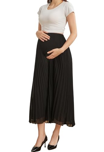 ZUMIY Umstandsrock für Damen, Plissiert, Elastisch, Hohe Taille,...