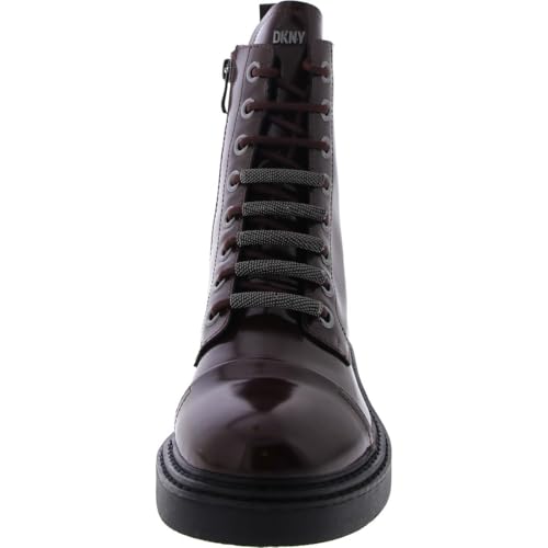 DKNY Womens MALAYA LACE UP Leather Combat & Lace-Up Boots Red 8 Medium (B,M)3