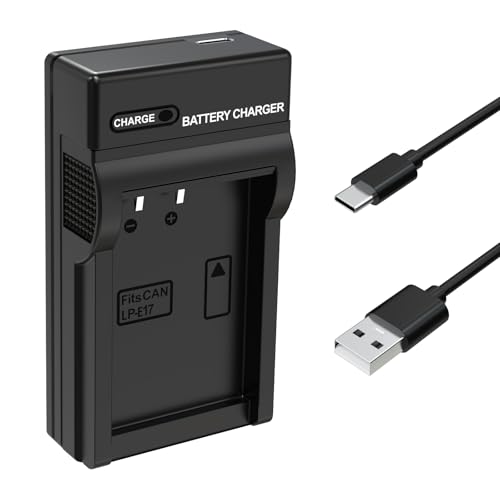 LP-E17 Battery Charger for Canon EOS R100 R50 RP R10 R8 Rebel T6i T7i T8i T6s SL2 SL3 EOS M3 M5 M6 200D 77D 750D 760D 800D 8000D Camera with USB C Cable