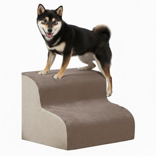 Lifetips 柴犬(Shiba Inu) ペットステップ 階段 スロープ 室内用 犬 猫 小型犬 シニア犬 高齢犬 介護 段差解消 滑り止め 多機能 収納付き ハウス 洗えるカバー ソファ ベッド用 2段 3段 ゆるやか 昇降台 踏み台 ドッグステップ