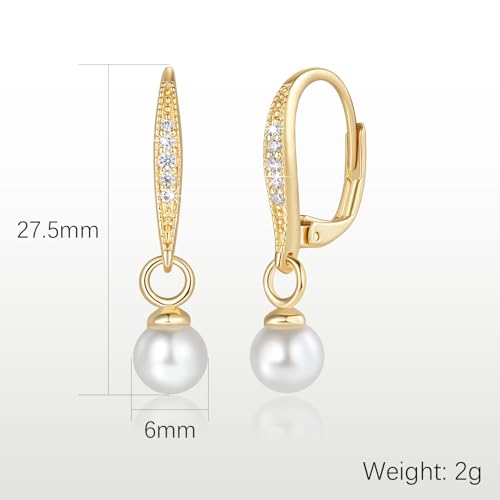 Pearl Earrings for Women 14K Gold Hoop Earrings for Women Gold Pearl Hoop Earring for Womens Pearls Hoops Shiny and Eye-Catching Creative Pearls Hoops Earring for Womens2
