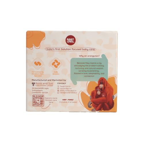 Image of ROOT and SOIL Newborn Baby Care Gift Set | Baby Kit for New Born Boys & Girls | Natural Baby Gift Pack with Almond Oil, Lotion & Coconut-Based Essentials | 0+ Months