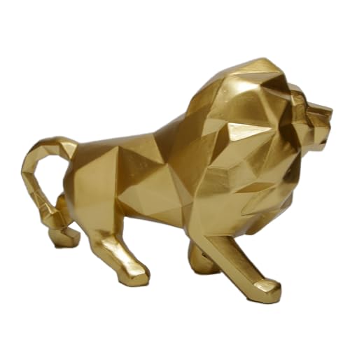 Escultura León Dorado Abstracta Geométrica para Decoración miniatura 5